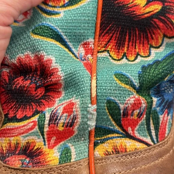 Ariat® Ladies Circuit Champion Floral Brown & Turquoise Boots - Picture 12 of 16